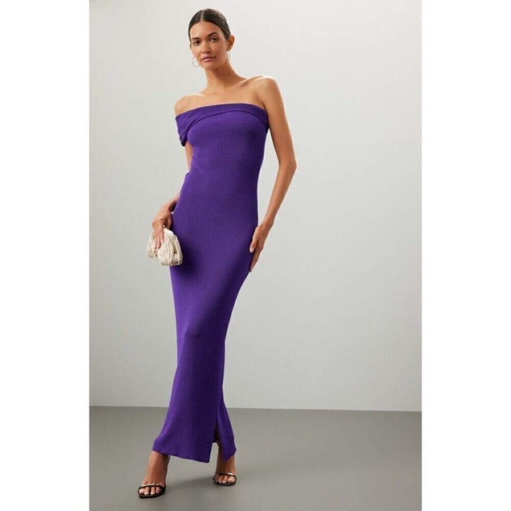 BAOBAB Bomba Maxi Dress Stunning Sheath Party Cocktail Bodycon gown Purple S